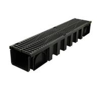 Caniveau Nicoll Connecto CAN15BF avec grille en fonte 1m noir
