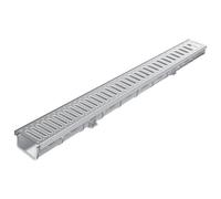Caniveau PVC ""Bas"" - 100x55x1000mm + grille pas...
