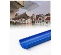 Caniveau PVC renforcé en U, 100 cm, gouttière d’évacuation d’eau de pluie | Tube plastique semi-rond, résistant au vieillissement et à la déformation, anti-calcaire(Blue,L100cm/32X2mm)