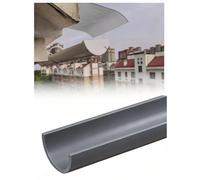 Caniveau PVC renforcé en U, 100 cm, gouttière d’évacuation d’eau de pluie | Tube plastique semi-rond, résistant au vieillissement et à la déformation, anti-calcaire(Grey,L100cm/32X2mm)