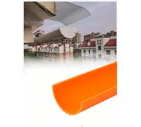 Caniveau PVC renforcé en U, 100 cm, gouttière d’évacuation d’eau de pluie | Tube plastique semi-rond, résistant au vieillissement et à la déformation, anti-calcaire(Orange,L100cm/20X2mm)