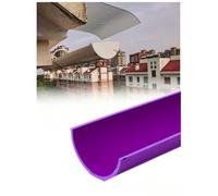 Caniveau PVC renforcé en U, 100 cm, gouttière d’évacuation d’eau de pluie | Tube plastique semi-rond, résistant au vieillissement et à la déformation, anti-calcaire(Purple,L100cm/25X2mm)