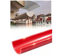 Caniveau PVC renforcé en U, 100 cm, gouttière d’évacuation d’eau de pluie | Tube plastique semi-rond, résistant au vieillissement et à la déformation, anti-calcaire(Red,L100cm/20X2mm)