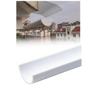 Caniveau PVC renforcé en U, 100 cm, gouttière d’évacuation d’eau de pluie | Tube plastique semi-rond, résistant au vieillissement et à la déformation, anti-calcaire(Milk,L100cm/40X2mm)