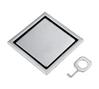 Caniveaux de douche, 12 x 12 x 4 cm, en acier inoxydable, forme carrée, anti-odeur, pour salle de bain, #220