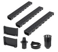 Caniveaux de drainage - vidaXL - 3 pcs - Plastique - 3 m - Système de verrouillage unique