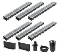 Caniveaux de drainage - VIDAXL - Acier galvanisé - 6 pcs - 6 m