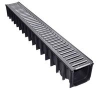 Caniveaux en Polypropylène Grille Acier Galvanisée Jardibric Dim int : l 100 x 110 mm - Dim ext : l 118 x H 118 mm A15