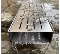 Caniveaux et grilles de drainage, kit caniveau extérieur, d'égout métallique avec grille amovible, goulotte étroite(100x5x5cm/39.4x2x2in)