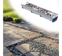 caniveaux extérieurs Caniveau de Drainage décoratif en résine pour terrasse (60 à 100 cm) pour Jardin, caniveau de Drainage en Acier Inoxydable avec Couvercle(100x30x20cm/39.4x11.8x7.9in)