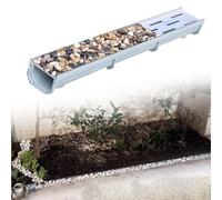 caniveaux extérieurs Caniveau de Drainage extérieur de 60 à 100 cm avec Grille en Acier Inoxydable, kit de Drainage de tranchée, Drain à Galets encastré(100x25x20cm/3.3'x9.8"x7.9")