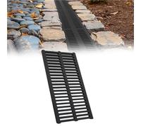 caniveaux extérieurs Couvercle De Drainage pour Fermes, Bords De Piscine, Allées Et Cours, Kit De Drainage De Tranchées avec Grille Et Couvercle De Décharge en(LxWxH 50x30x4cm/1.6'x11.8"x1.6")