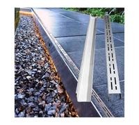 Caniveaux Grille de Drainage pour terrasse extérieure, kit de Drainage Peu Profond, système de tranchée Amovible de 3,28 pi, dérivateur d'égout pour terrasse/Garage/allée/Sol