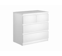 cann 7.03.02.080.1 Lyra Chest de tiroirs avec 2 petits et 2 grands tiroirs, blanc avec n'importe quel meuble de chambre à coucher, 80 x 76 cm