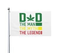 Cannabis, Herbe, Marijuana, Papa Fumeur De Joints, L'Homme, Le Mythe, La Légende Drapeau De Jardin Décoratif Drapeaux Résistant Aux Intempéries Bannière Pour Porche Bar Intérieur 3X5Ft