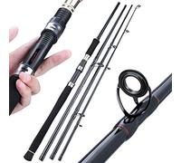 Canne à Carpe Sougayilang, Canne à pêche rotative en Fibre de Carbone Super Dure, Cannes à pêche Portables 4/5 Sections avec poignée Confortable en EVA pour Eau salée ou Eau Douce-4