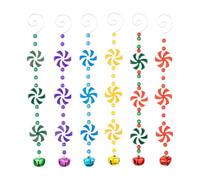 Canne à de Noël, 6 Pièces Colorées à Suspendre, Canne à Acrylique de Décoration de Noël, Sucette pour Mur de Porte, Rebord de Fenêtre, Chambre à Coucher, Balcon, Café, Fêtes, Décoration