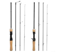 Canne à leurre réglable multi-sections, canne à pêche télescopique en fibre de carbone, pointe souple pour toupie et lancer, équipement de voyage compact pour la pêche en mer, en lac, rivière, 1,8 m
