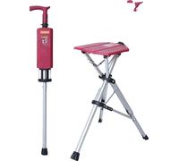 Canne à onglet, tabouret pliable, réglable en hauteur, rouge