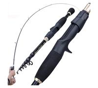 Canne a Peche 1.8-2.4m Cannes À Pêche Télescopiques Poids Ultra-léger Filature Coulée Carbone Pôle Accessoires De pour Salée(2.1M-Casting Rod)