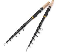 Canne à Pêche 1,8 M-3,6 M Canne à Pêche Télescopique Perche à Pêche en Fibre De Carbone Poids De L’appât 10-60g Cannes à Pêche De Voyage Portables Ultra, Dark Khaki, 2.1 m