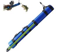 Canne à pêche à catapulte, canne à pêche sur glace, lanceur de leurres télescopique, outil de pêche, lanceur de leurres compact longue distance adapté pour les familles en eau salée et eau douce (bleu