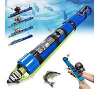 Canne à pêche à catapulte, tube en latex réglable, lanceur de leurres télescopique, 30 m de distance maximale de lancer pour les familles avec les pêcheurs en plein air, les voyages et la chasse