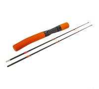 Canne à pêche à glace portable bicolore avec deux sections en carbone massif pour une pêche en hiver flexible et robuste