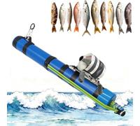Canne à pêche à la lance-pierres, moulinet de pêche compact télescopique, outil de lanceur portable professionnel pour pêcheurs, eau salée et eau douce, excellent équipement (intermédiaire)