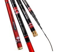 Canne a Peche au Coup Telescopique 1/9 Puissance Super Dur Tige DE PÊCHE PECHARGE 3.6M-6..0M TÉLESSE TÉLESCOPIQUE CHARBÉ Stream Pole(Red Color,6.3m)