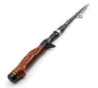 Canne a Peche au Coup Telescopique Tige de coulée Fibre Carbone Travage Trout Tuyau télescopique pêche Poids la poignée en Bois 5-20g Carpe(2.7 m)