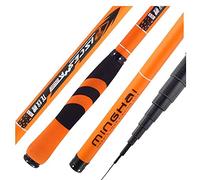 Canne A Peche Au Coup Tige de pêche télescopique de la Fibre de Carbone Polon-Carpe Ultralight Super Dur Travel 3.6/4.5/5.4/6.3/7.2m Cannes à PêChe à Main (Color : Orange, Length : 6.3 m)