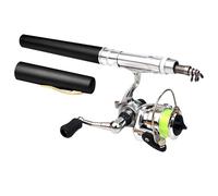 Canne à pêche au stylo, canne à pêche miniature, canne à pêche de voyage solide, canne à pêche légère et portable avec barre à main pour ruisseaux, lacs et rivières