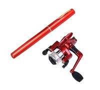 Canne à pêche avec Moulinet, 2 pièces, Mini pôle, Roue rotative pour l'extérieur, Rouge