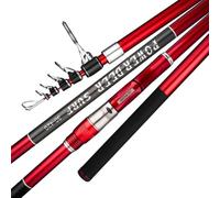 Canne A Peche,Canne A Peche Mer Canne À Pêche Télescopique Surfcasting 4,2 M,5 60-120 G 30T Carbone Côtière(4.5m)