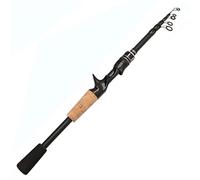 Canne a Peche Canne à pêche Spinning en Carbone de 1,5/1,8/2,1/2,4 m, avec Manche en Bois, 8 g à 25 g(Casting Rod,1.5m)