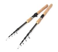 Canne a Peche Canne À Pêche Spinning Télescopique Dure De 1.8m, 2.1m, .4m, .7m, M Power, en Fiber Carbone, Poteau Voyage, Manche Bois pour Salée(Spinning Rod,2.1 m)