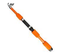 Canne a Peche Canne à pêche télescopique de 1,8/2,1 m, kit Complet avec Moulinet, Canne en Fibre de Carbone, Moulinet à Lancer, Sac de pêche, étui, équipement de pêche(Orange-Just The Rod,2.1m)