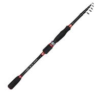 Canne à PêChe Canne à pêche télescopique en Fibre de Carbone Super Dure 1,8 m 2, for Lancer et Nourrir Les leurres(Red-Spinning Rod,2.1M)