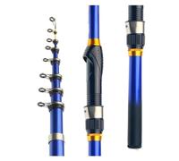 Canne a Peche Canne À Pêche Télescopique for Rockfishing, Spinning, Mouche, Carpe, Feeder, Fibre De Carbone, 2,7 M,4,1,8,5, Mini Porte-Moulinet Voyage pour Salée(Blue,2.4 m)