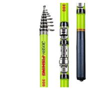 Canne A Peche Canne À Pêche Télescopique for Rockfishing, Spinning, Mouche, Carpe, Feeder, Fibre De Carbone, 2,7 M,4,1,8,5, Mini Porte-Moulinet Voyage(Rock Rod Green,1.5M)