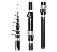 Canne A Peche Canne À Pêche Télescopique for Rockfishing, Spinning, Mouche, Carpe, Feeder, Fibre De Carbone, 2,7 M,4,1,8,5, Mini Porte-Moulinet Voyage(Black,3.0 m)