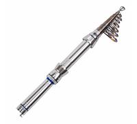 Canne a Peche,Canne a Peche Telescopique Poignée en métal Mini Pocket Taille + Fibre de Carbone Rod pêche télescopique Portable Pôle la mer Exclusive 1,3 m - 2.4m(2.4)