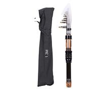 Canne a Peche,Canne a Peche Telescopique Problème de pêche à en Carbone Ultra-Dur Section ultranhort Mini télescopique Mer Polonais-métal Guide Ferringes imperméables(Yellow)