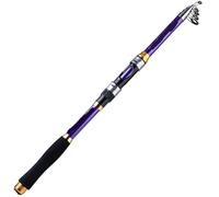 Canne a Peche Cannes à pêche télescopiques de 1,8 à 3,3 m, 6 à 8 Sections, ultralégères, en Fibre de Verre, for la pêche à la Carpe, au Lancer(Purple,2.7 M)