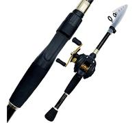 Canne à pêche Casting Combo Canne télescopique en Carbone et Moulinet Baitcasting Kit de Voyage Portable Poids d'appât 10-30g pour Voyage, océan(2.1M,Purple)