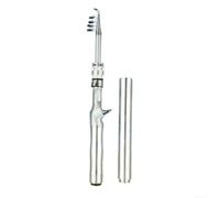 Canne à pêche compacte de 1,6 m pour tube de carbone ultra léger avec poignée en EVA - Rétractable pour mini bâton de voyage pour truite, bar, panfish randonnée, camping, équipement argenté 35 cm