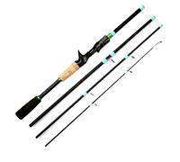 Canne à PêChe Courte en Mer Canne à pêche en Carbone Spinning Casting 1,8 m/2, m de Voyage Portable au leurre Shore Pole 4-5 Sections pour Les Voyages(1.8M Casting Rod)