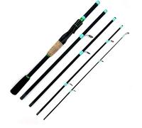 Canne à PêChe Courte en Mer Canne à pêche en Carbone Spinning Casting 1,8 m/2, m de Voyage Portable au leurre Shore Pole 4-5 Sections pour Les Voyages(2.1M Spinning Rod)
