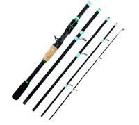 Canne à PêChe Courte en Mer Canne à pêche en Carbone Spinning Casting 1,8 m/2, m de Voyage Portable au leurre Shore Pole 4-5 Sections pour Les Voyages(2.1M Casting Rod)